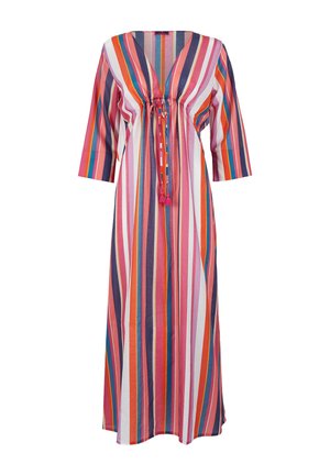 KAFTAN WITH VERTICAL STRIPES - Accessorio da spiaggia - bianco