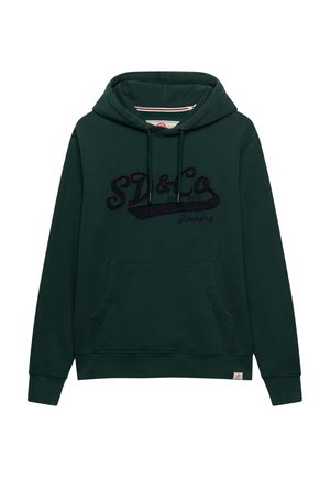Superdry & Co, SUPERDRY SD&CO WASHED EMBROIDERED RELAXED HOODIE.. - Jersey con capucha - enamel green