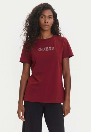 T-shirt con stampa - bordeaux