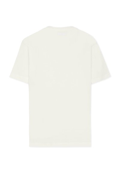 T-shirt bianca a maniche corte in morbido cotone. Presenta un colletto rotondo classico e una vestibilità rilassata. Design minimalista senza loghi visibili.