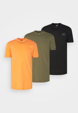VEZUVI 3 PACK - Undershirt - khaki/black/orange