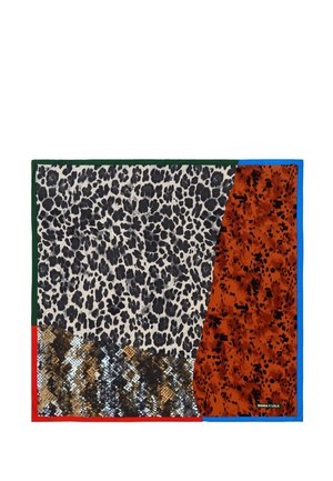 PATCHWORK CON MARCOS CONTRASTE PRINTS ANIMALES - Halsdoek - rojo siena