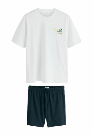 REGULAR FIT - GRAPHIC SHORT SLEEVE SET - Pizsama szett - white navy