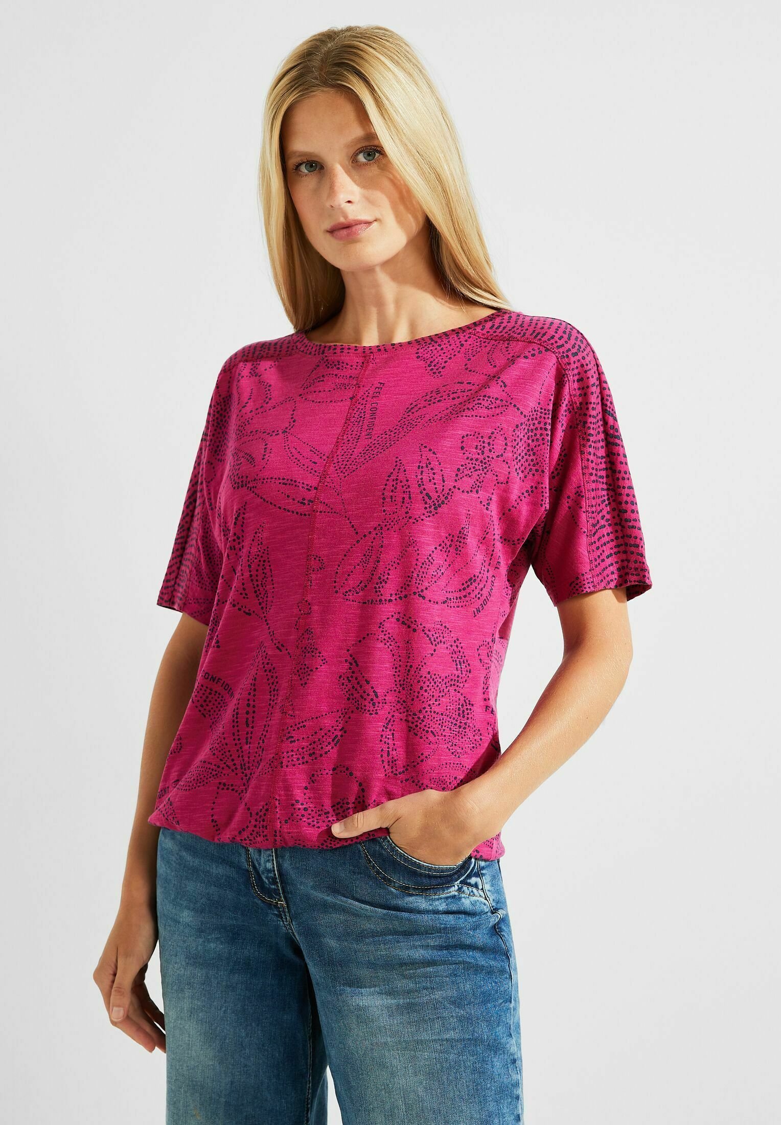 Cecil Damen Print T-Shirt Mit V-Ausschnitt – Lässig & Sommerlich