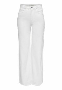 HIGH WAIST JUICY - Široke nogavice - white