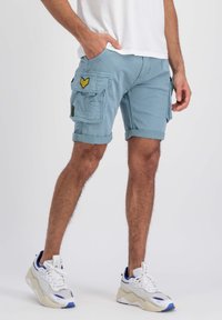 Alpha Industries CREW PATCH - Kratke hlače - greyblue