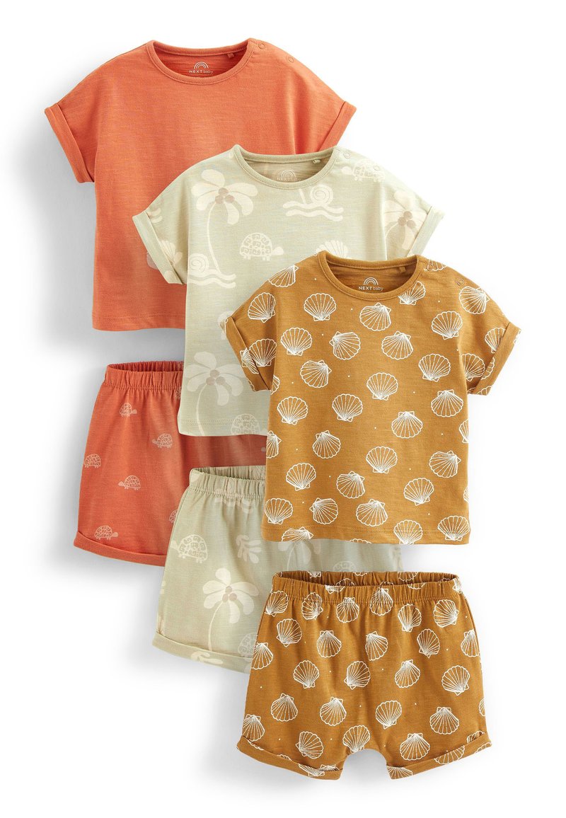Next BABY TSHIRTS AND SHORTS 6 PIECE SET Shorts green yellow