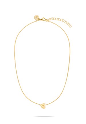 Guldpläteret halskæde med en glat hjertevedhæng på en tynd, fleksibel kæde med lås og justerbar længde.