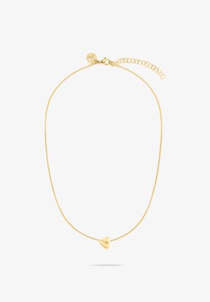 Guldpläteret halskæde med en glat hjertevedhæng på en tynd, fleksibel kæde med lås og justerbar længde.