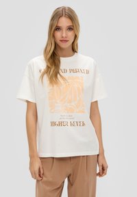 QS MIT FRONT - T-Shirt print - creme
