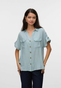 Vero Moda VMBUMPY NOOS - Button-down blouse - gray mist