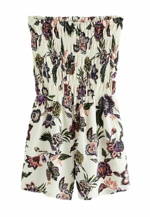 BANDEAU SHIRRED REGULAR FIT - Lühikeste varrukatega bodi - white floral