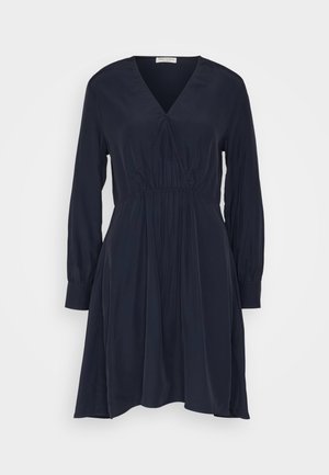 Marc O'Polo DRESS FEMININE SHAPED WRAP OPTIC LONG SLEEVES - Päevakleit - deep blue sea