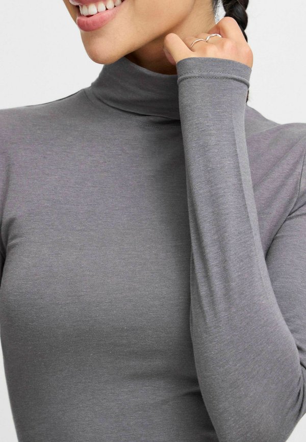BYPAMILA  ROLL NECK - Long sleeved top - asphalt3