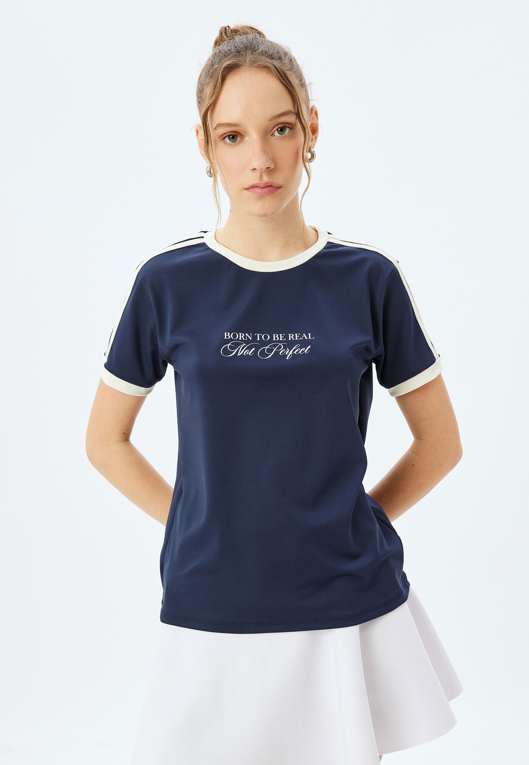 Pinko QUENTIN LOGO BIRDS RICAMATO - T-Shirt print - blu