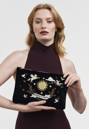FABLE ENGLAND, CELESTIAL VELVET EMBROIDERED - Handtas - black