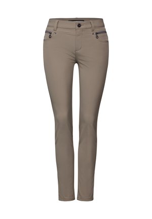 MIT ZIPPER - Stoffhose - beige