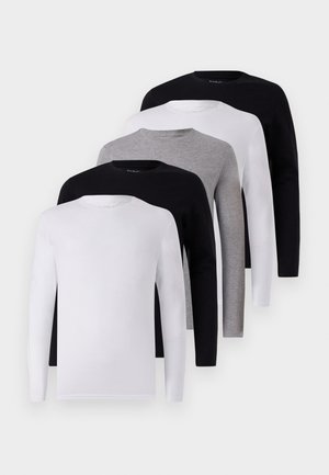 Pier One 5 PACK - Long sleeved top - light grey/white/black