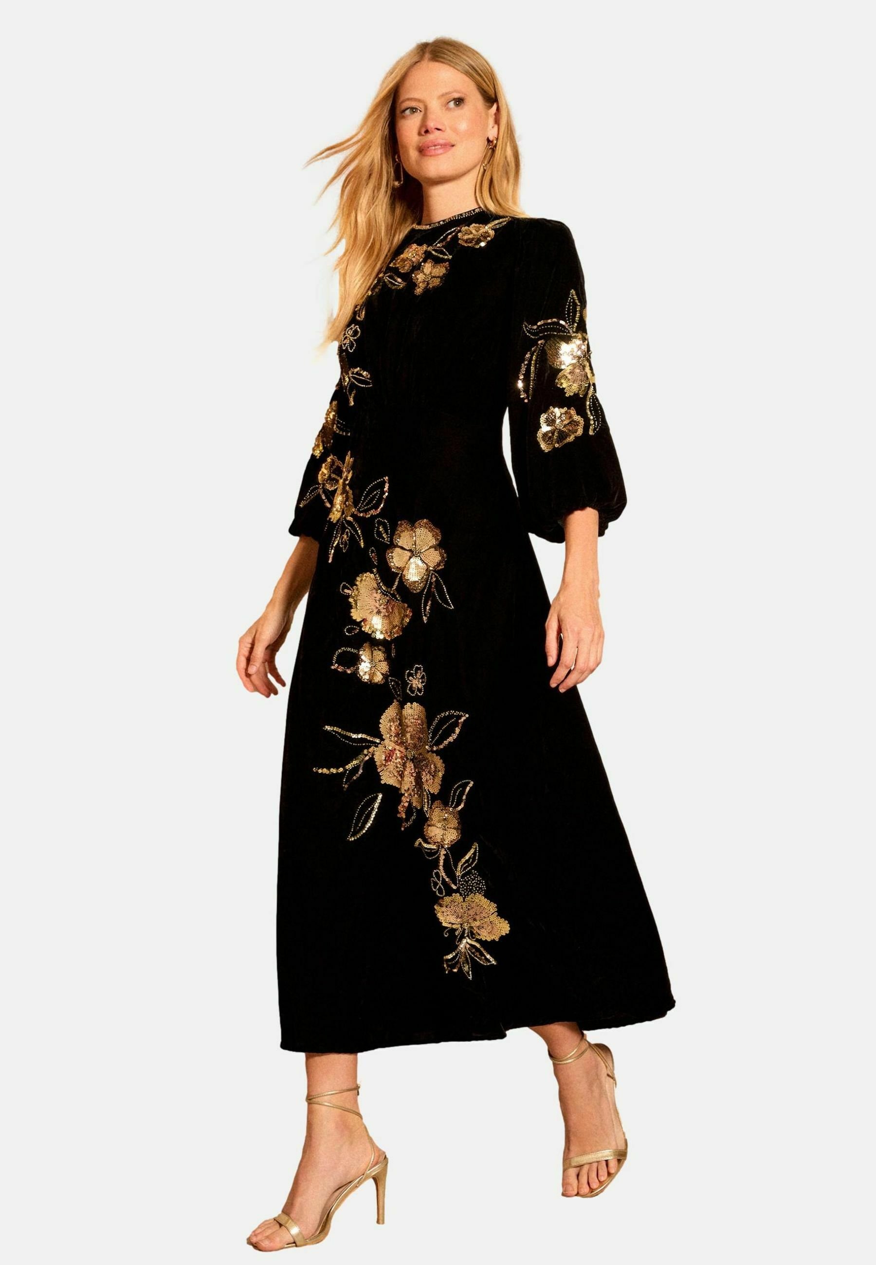 bridesmaid dresses golden yellow Mens Velvet Black Peak Lapel Blazer With Gold Rhinestone Accent main image 0