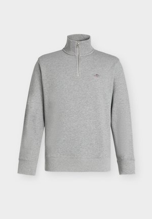 GANT, REG SHIELD HALF ZIP - Pusa - grey melange