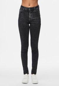 Pieces DANA MW - Jeggings - dark grey denim