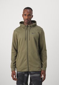 Nike Performance - Športna jopa s kapuco na zadrgo - medium olive/black Miniaturna slika 1