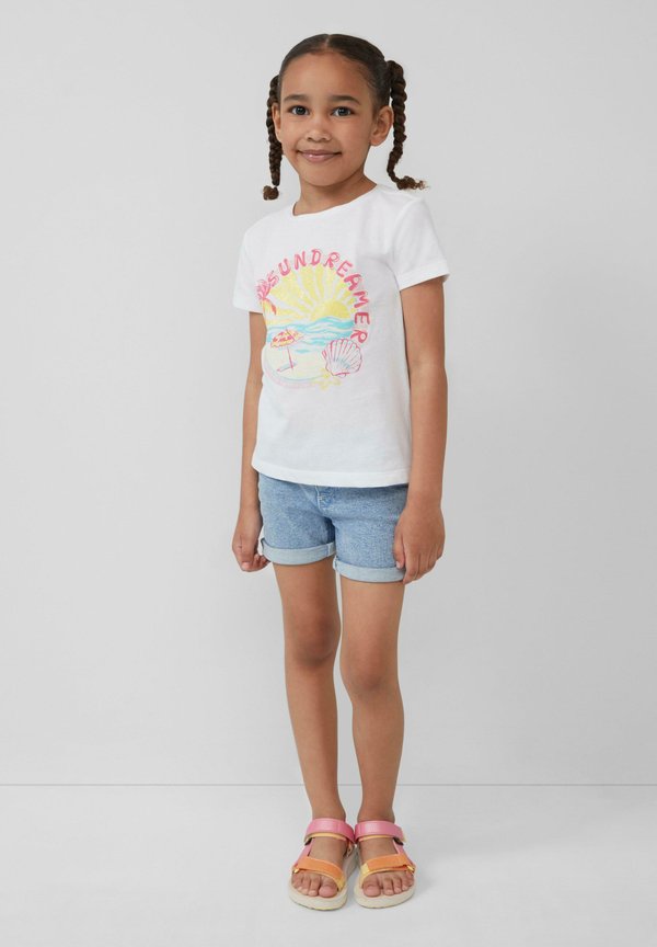 MIT GLITZER - T-Shirt print - weiß