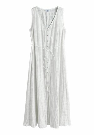REGULAR FIT - BUTTON THROUGH TIE WAIST SLEEVELESS - Blusenkleid - white