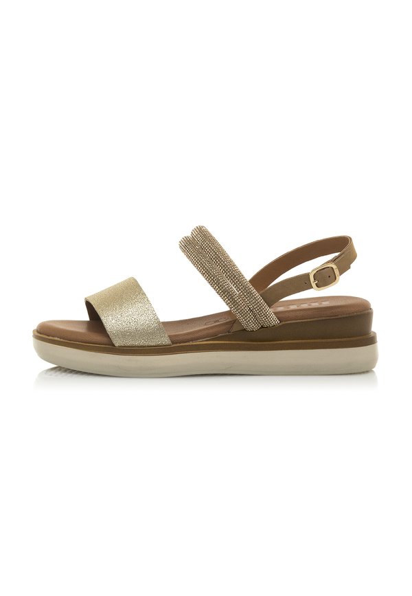 DANIELA - Wedge sandals - metal platino3