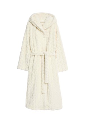JACQUARD LONG HOODED - Badekåber - ivory