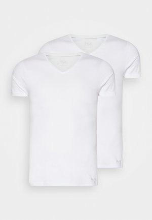 Bershka 2 pack v-neck baby tee in black and white Bershka 2 pack v-neck baby tee in black and white