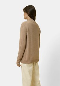 Just Cashmere ZIPPED  WITH KANGA POCKET - Cardigan - mottled camel