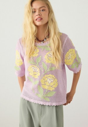 Next, T-shirts print - purple yellow multi floral