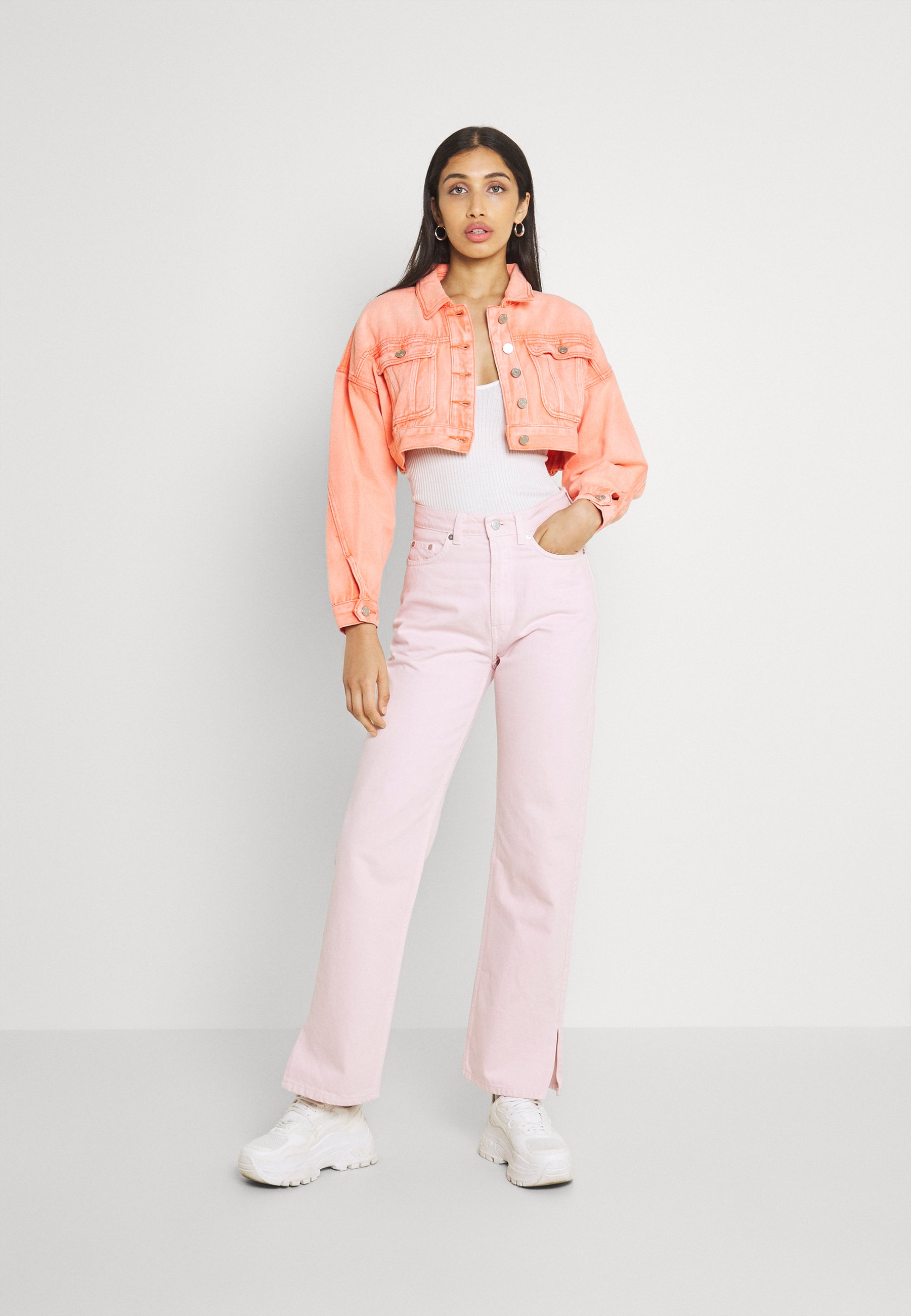 peach cropped jacket