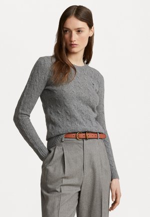 CABLE KNIT WOOL CASHMERE JUMPER - Strikkegenser - battalion grey heather