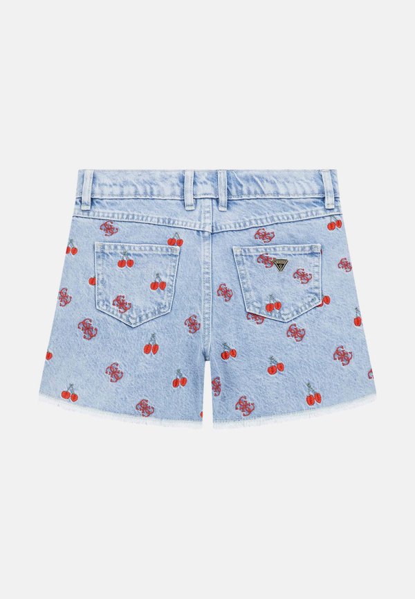 RIGID W EMBROIDER - Denim shorts - baby cherry indigo w3