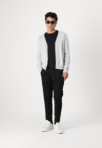 pure cashmere MEN V NECK CARDIGAN - Kardiganas - grey