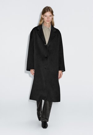 Massimo Dutti Klassischer Mantel - black
