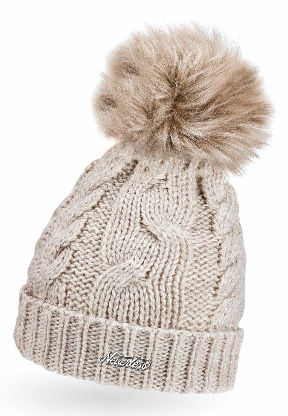 Bluetooth Beanie Uni Bommelmütze Mit Zopfmuster - Warme Thermo-Mütze Für Ski, Winter & Alpen-Urlaub Ski Alpen Mütze
