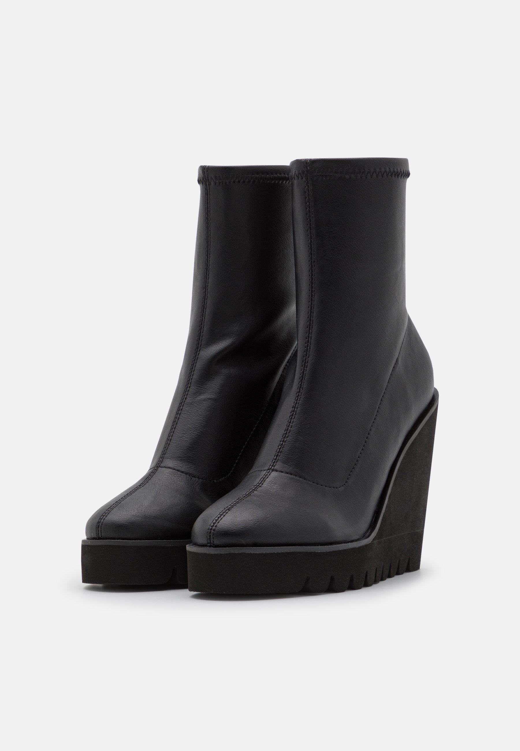 Even\u0026Odd Enkellaarsjes met plateauzool - black/zwart - Zalando.nl