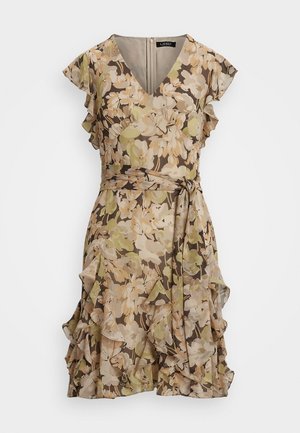 Lauren Ralph Lauren FLORAL RUFFLE TRIM GEORGETTE DRESS - Dnevna obleka - green