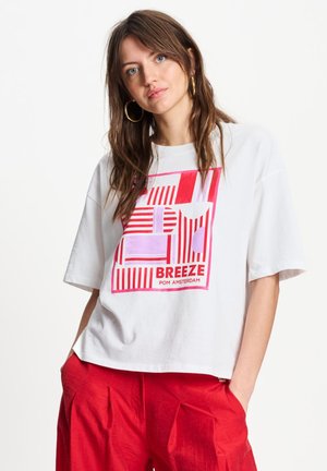 POM Amsterdam, TSHIRT - BREEZE - T-shirt print - white
