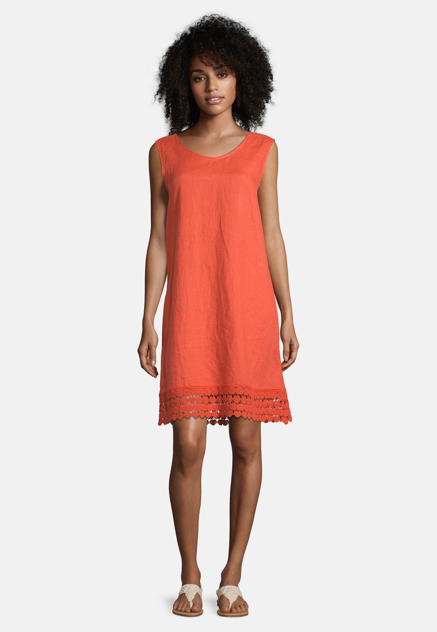 Cartoon Leinenkleid Weiss 36