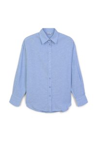 Light blue button-up shirt with a classic collar, long sleeves, and a relaxed fit. Made from woven fabric with a subtle texture.