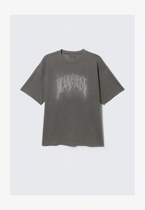 Weekday GREAT BOXY PRINTED GRAPHIC TEE - Print T-shirt - black