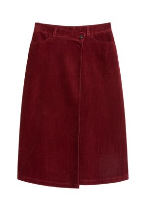 Marc O'Polo DENIM, MARC O'POLO DENIM WICKEL-CORDROCK REGULAR AUS BAUMWOLL-STRETCH - Jupe trapèze - deep burgundy