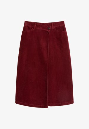 Marc O'Polo DENIM, MARC O'POLO DENIM WICKEL-CORDROCK REGULAR AUS BAUMWOLL-STRETCH - Jupe trapèze - deep burgundy