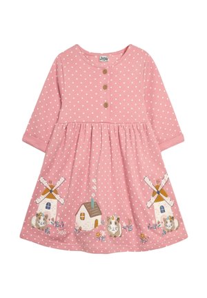 JoJo Maman Bébé GUINEA PIG APPLIQUÉ FRONT  REGULAR FIT - Denní šaty - pink
