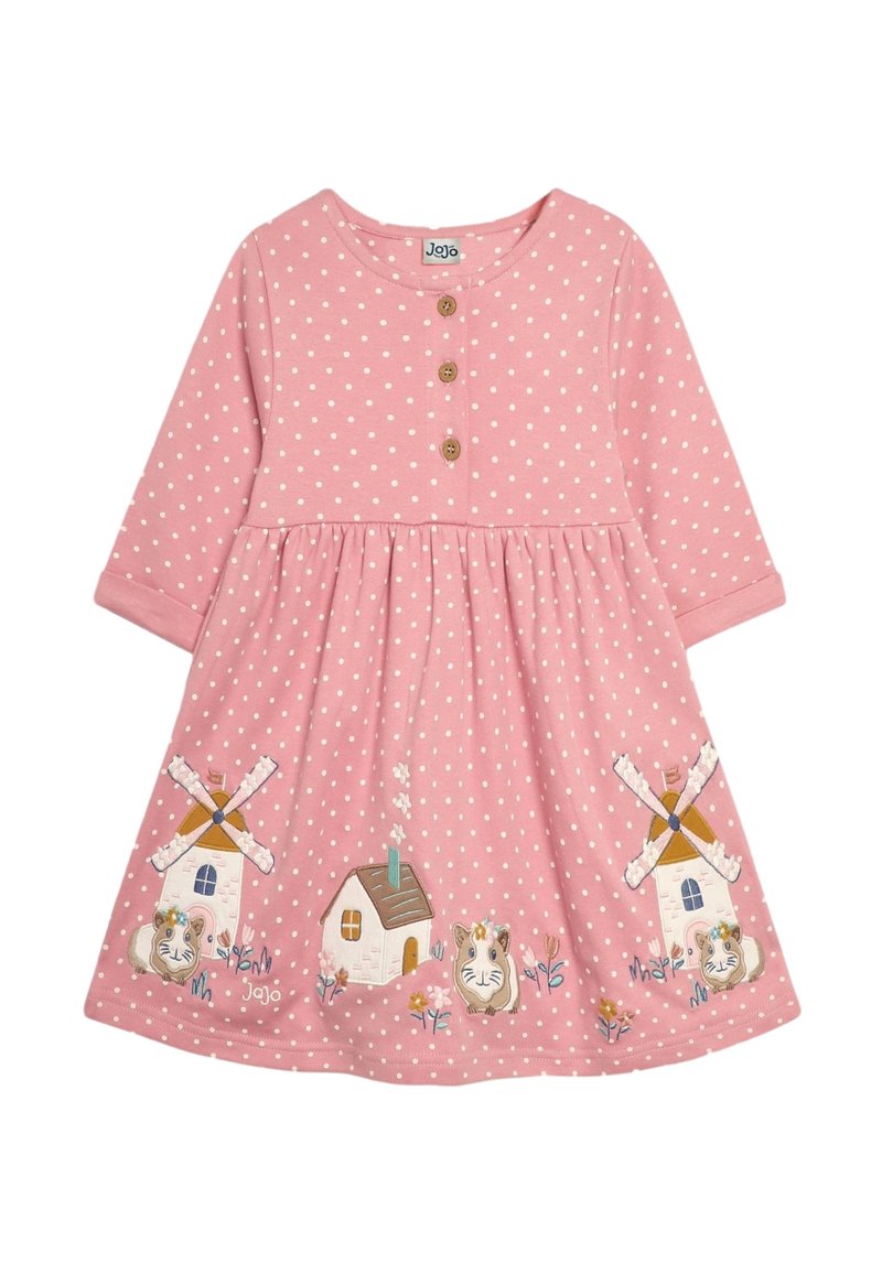JoJo Maman Bébé GUINEA PIG APPLIQUÉ FRONT  REGULAR FIT - Vapaa-ajan mekko - pink