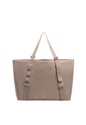 Borsa tote rettangolare beige con due spallacci regolabili e un piccolo logo "GOT BAG" centrato vicino al fondo.